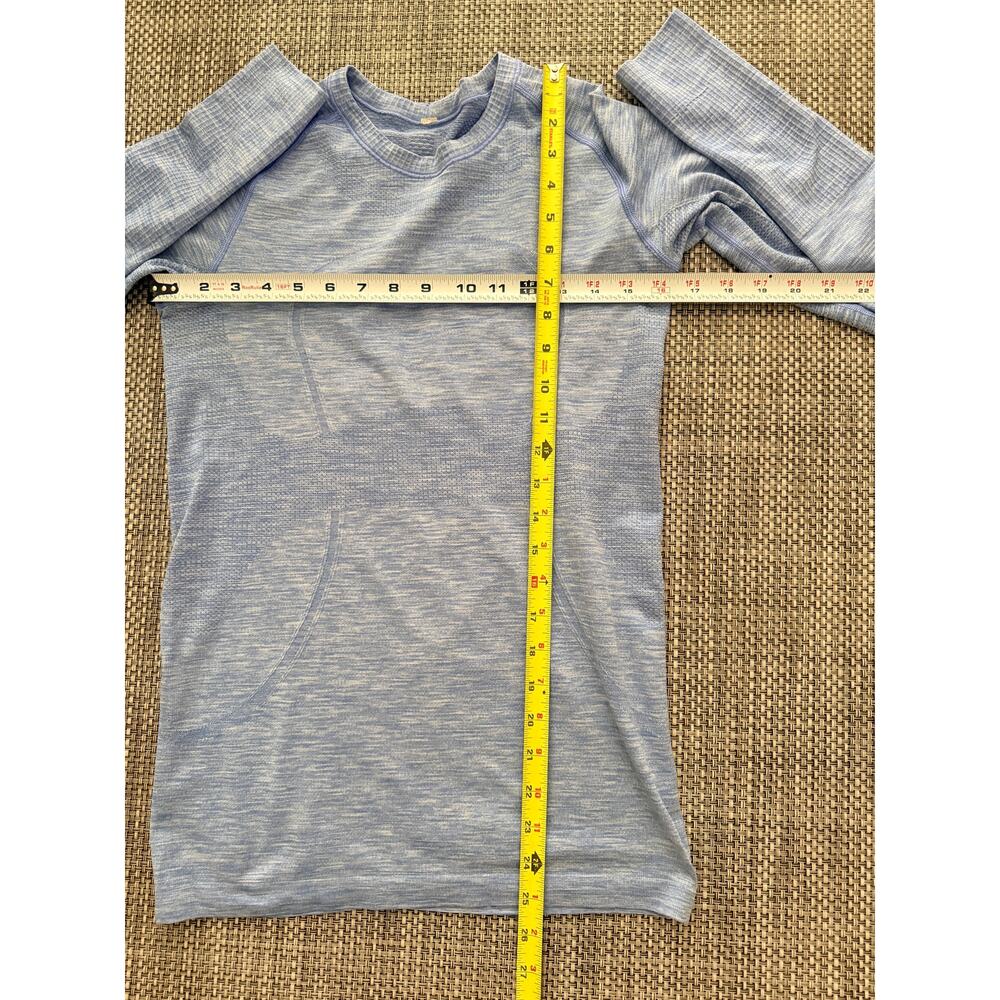 LULULEMON Swiftly Tech Hawaiian Blue Long Sleeve Top Shirt 8 Active Running - Picture 5 of 7